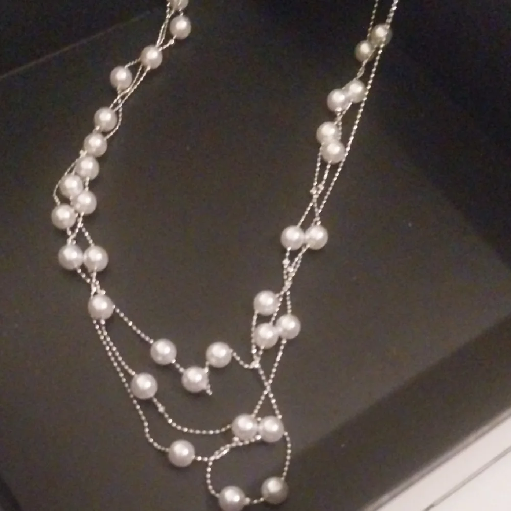 Lane Bryant Silver Pearl Necklace - Picture 1 of 1